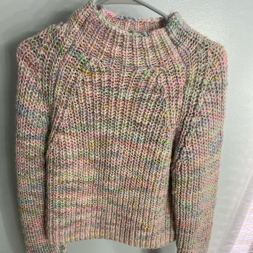Aritzia wilfred free rainbow multi color turtle neck sweater